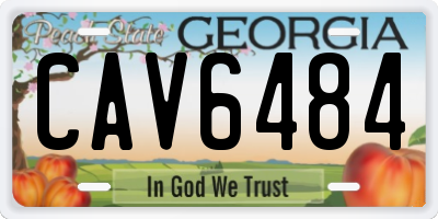 GA license plate CAV6484