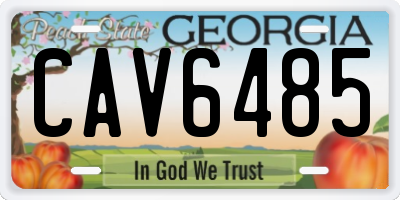 GA license plate CAV6485