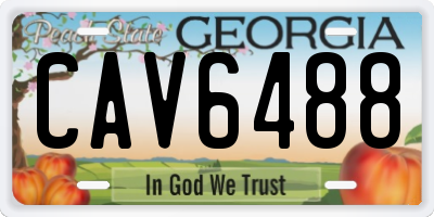 GA license plate CAV6488