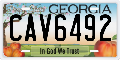 GA license plate CAV6492