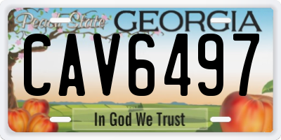 GA license plate CAV6497