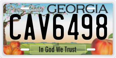 GA license plate CAV6498