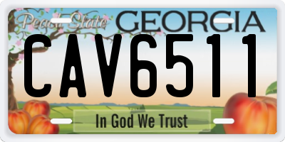 GA license plate CAV6511