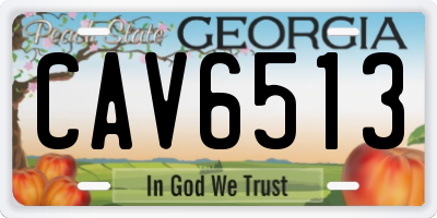 GA license plate CAV6513