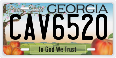 GA license plate CAV6520
