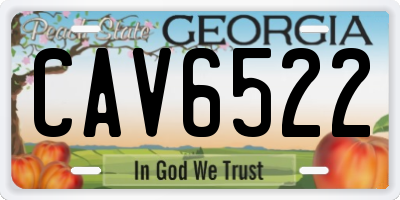 GA license plate CAV6522