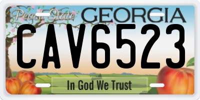 GA license plate CAV6523