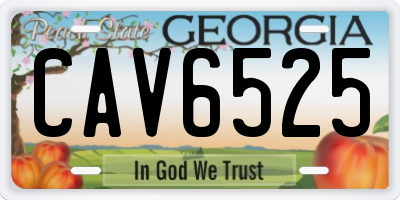 GA license plate CAV6525