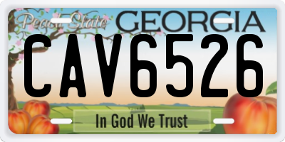 GA license plate CAV6526
