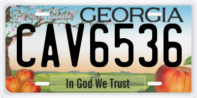 GA license plate CAV6536