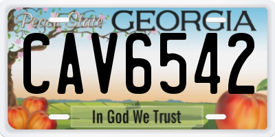 GA license plate CAV6542