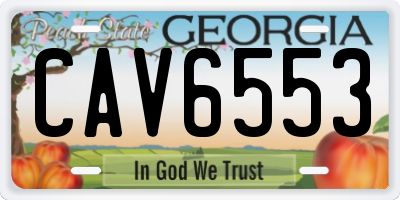 GA license plate CAV6553