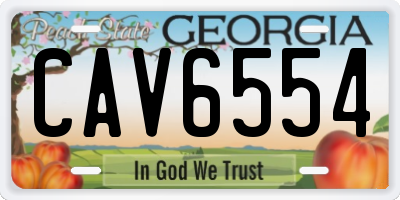 GA license plate CAV6554