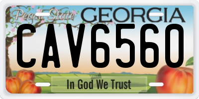 GA license plate CAV6560