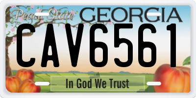GA license plate CAV6561