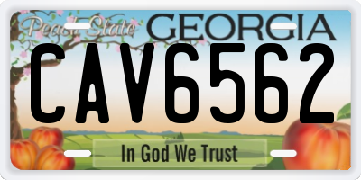 GA license plate CAV6562