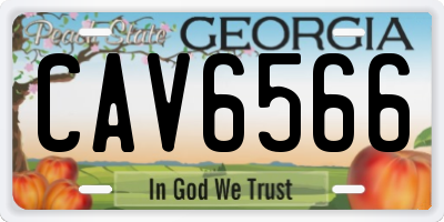 GA license plate CAV6566