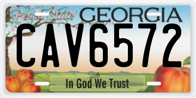 GA license plate CAV6572