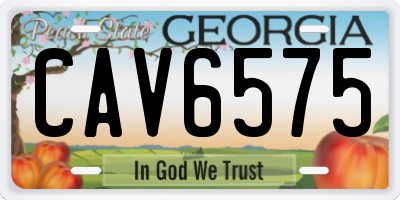 GA license plate CAV6575