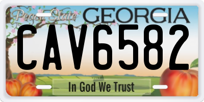 GA license plate CAV6582