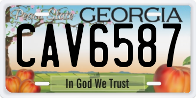 GA license plate CAV6587