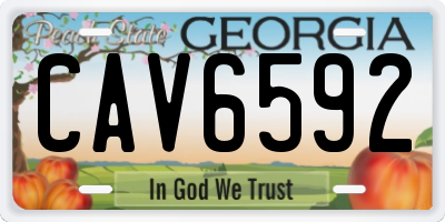 GA license plate CAV6592