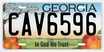 GA license plate CAV6596