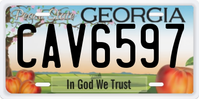 GA license plate CAV6597