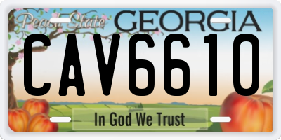 GA license plate CAV6610