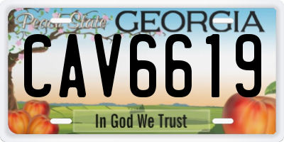 GA license plate CAV6619