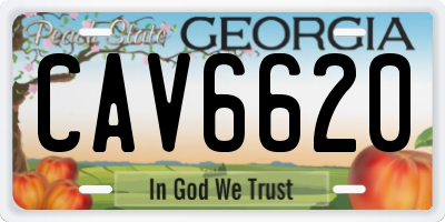 GA license plate CAV6620