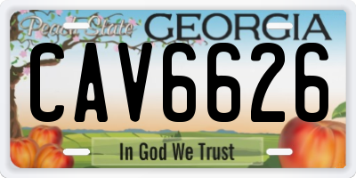 GA license plate CAV6626