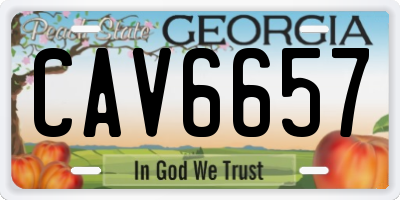 GA license plate CAV6657