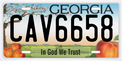 GA license plate CAV6658