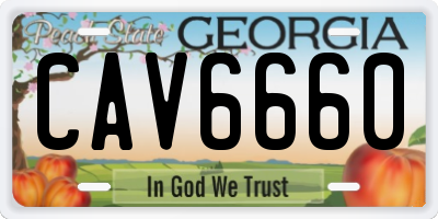 GA license plate CAV6660