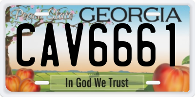 GA license plate CAV6661