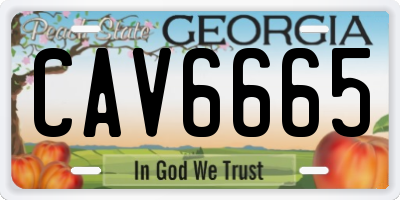 GA license plate CAV6665