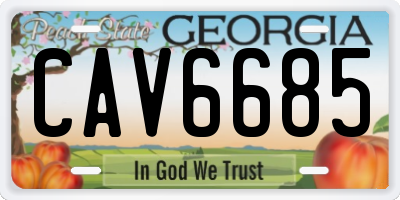 GA license plate CAV6685