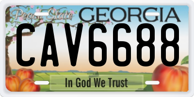GA license plate CAV6688