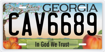 GA license plate CAV6689