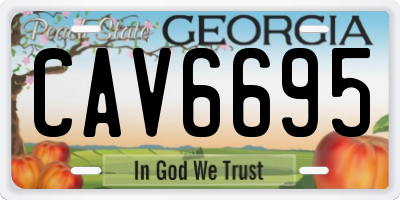 GA license plate CAV6695