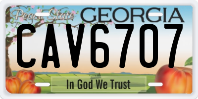 GA license plate CAV6707