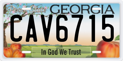 GA license plate CAV6715