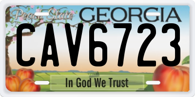 GA license plate CAV6723
