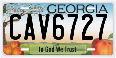 GA license plate CAV6727