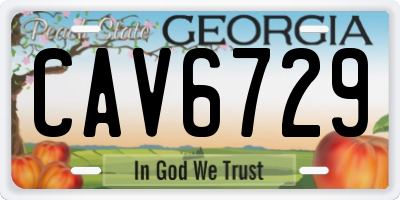 GA license plate CAV6729