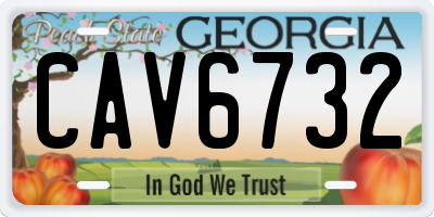 GA license plate CAV6732