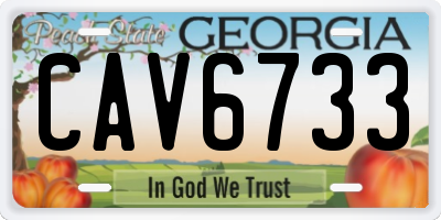 GA license plate CAV6733