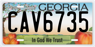 GA license plate CAV6735