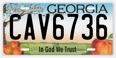 GA license plate CAV6736